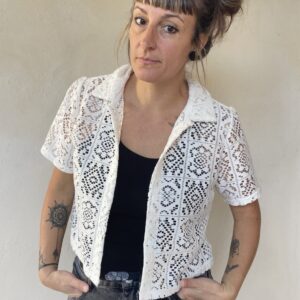 Chemisette en dentelle upcyclé S/M