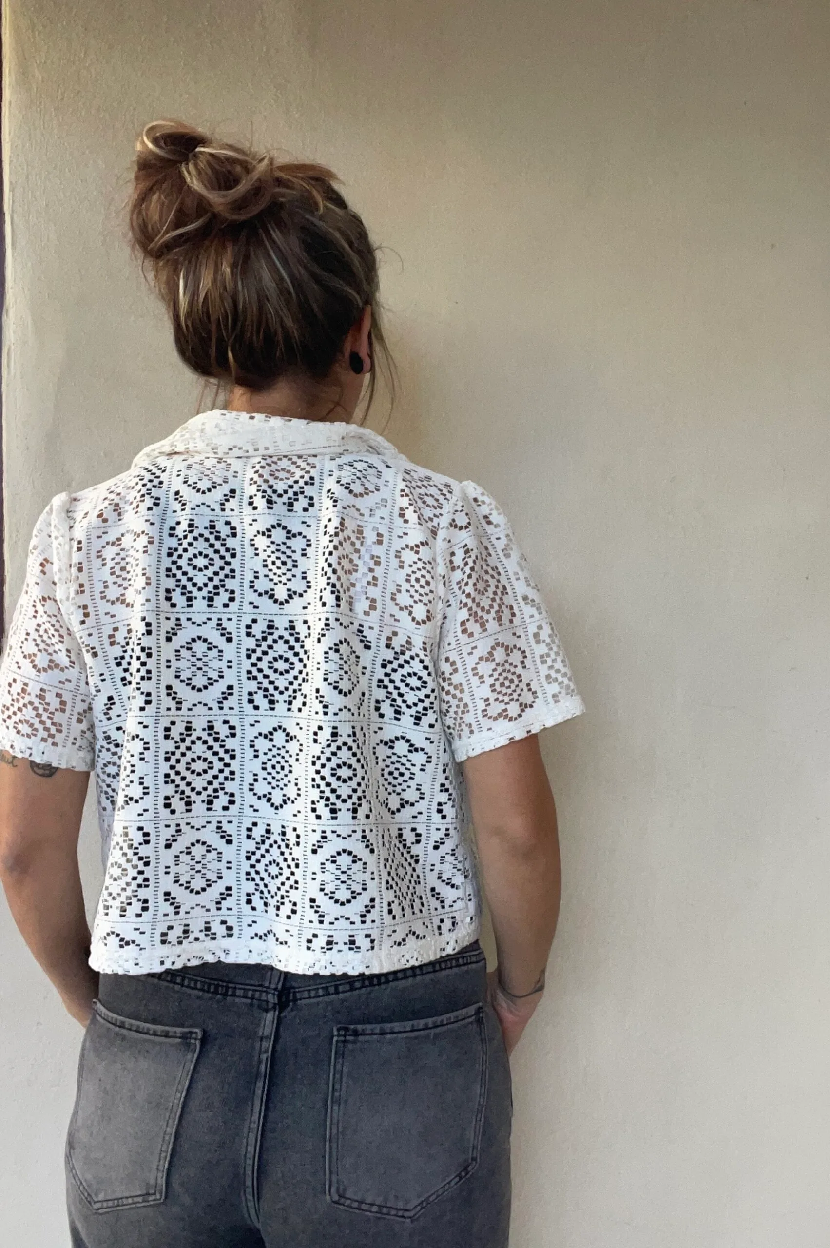 Chemisette en dentelle upcyclé S/M – Image 3