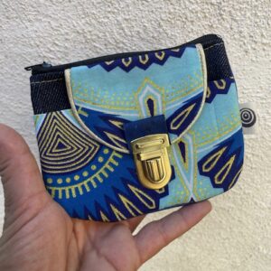 Porte monnaie zippé en jeans et wax(plusieurs modèles)